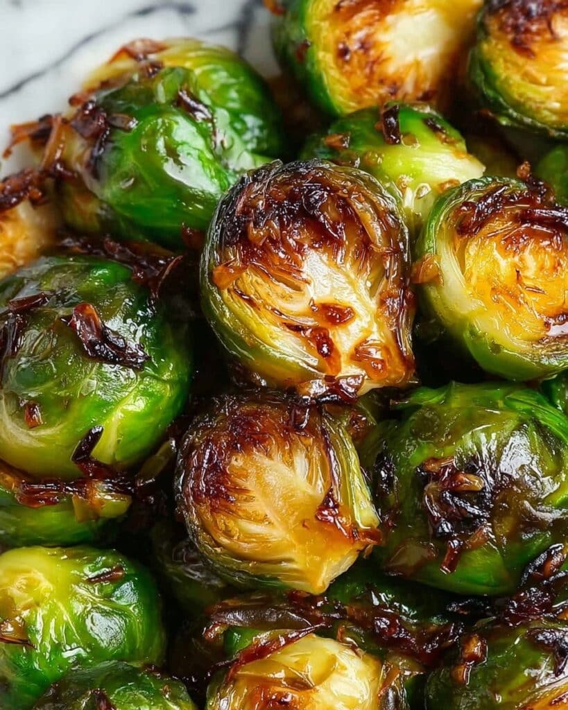 Honey Balsamic Roasted Brussels Sprouts with Pecans Recipe