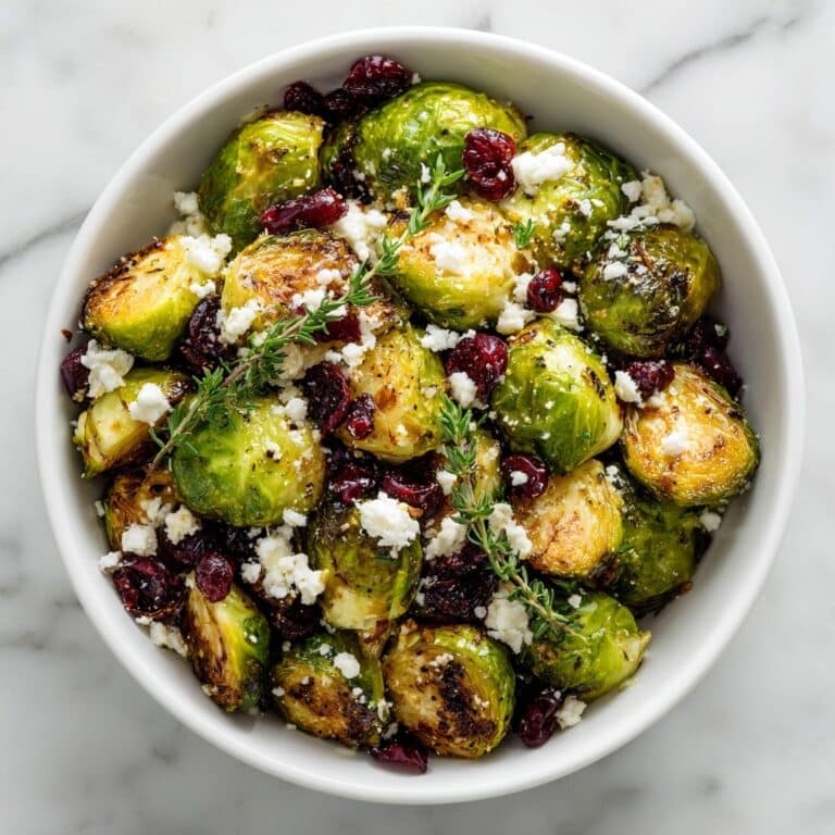 Caramelized Brussels Sprouts with Feta, Walnuts, and Cranberry-Honey Glaze Recipe