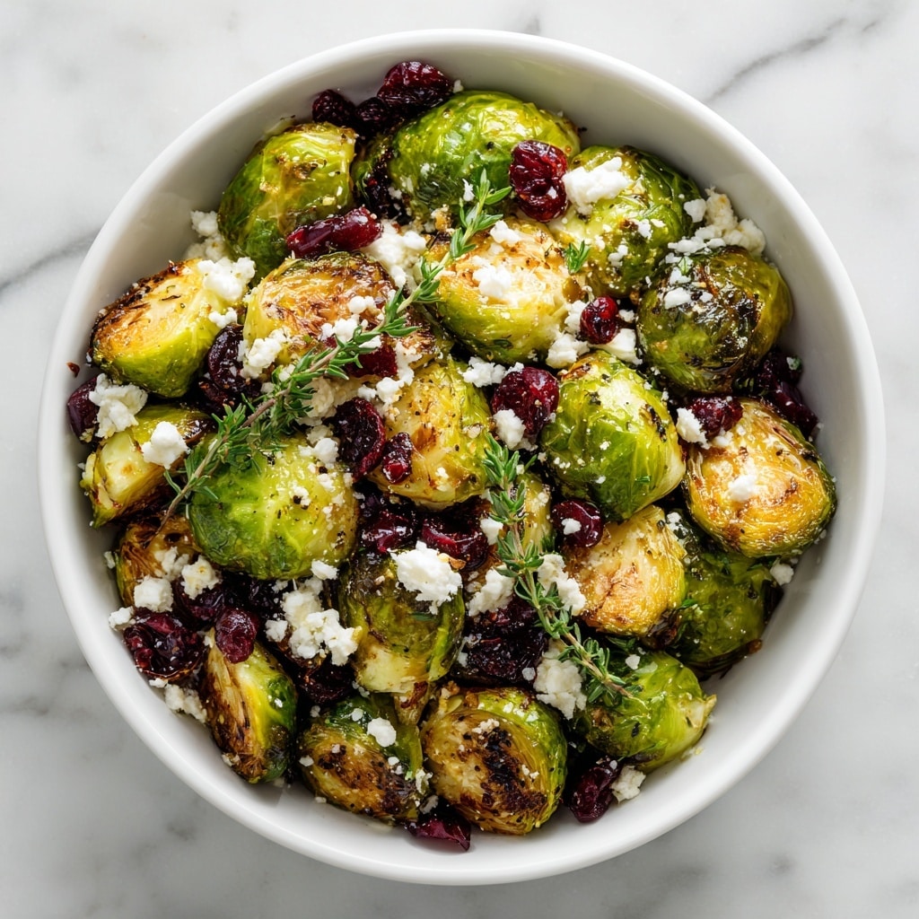 Caramelized Brussels Sprouts with Feta, Walnuts, and Cranberry-Honey Glaze Recipe