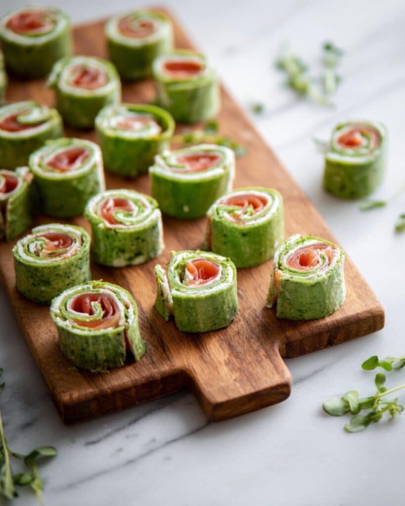 Smoked Salmon Spinach Wrap Pinwheels Recipe