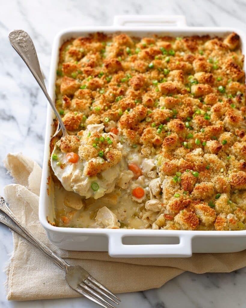 Leftover Thanksgiving Turkey Pot Pie with Stuffing Crust Recipe