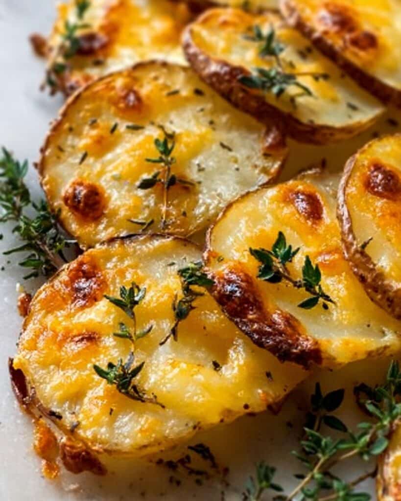 Golden Herb-Butter Potato Rounds with Bubbly Cheese Melt Recipe