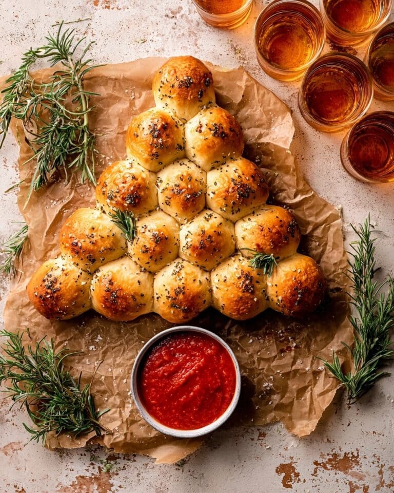 Pull-Apart Cheesy Garlic Christmas Tree Bread Recipe