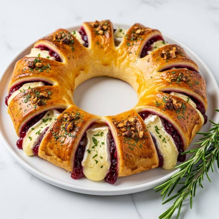 Brie Cheese and Cranberry Christmas Wreath Recipe