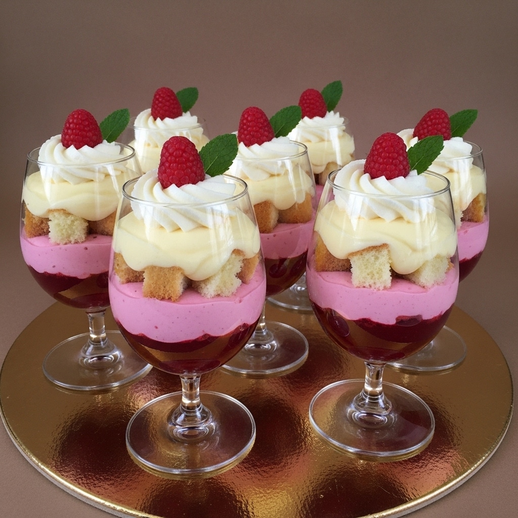 Mini Trifles with Berries, Custard, and Jelly Layers Recipe
