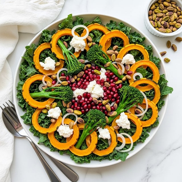 Roasted Delicata Squash and Kale Salad with Pomegranate, Pistachios, and Honey Vinaigrette Recipe