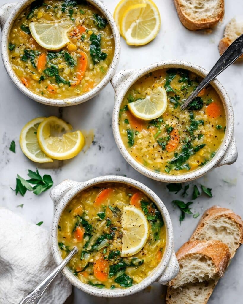 Lemon Rice Soup (Vegan) Recipe