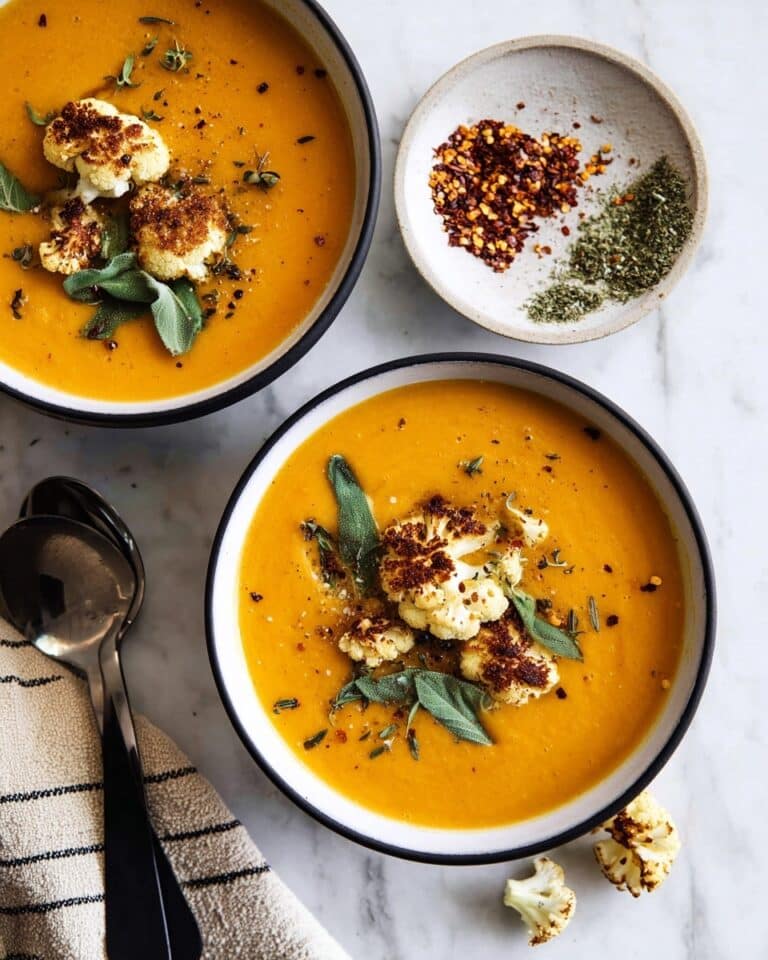 Creamy Roasted Butternut Squash Soup with Feta and Honey Recipe