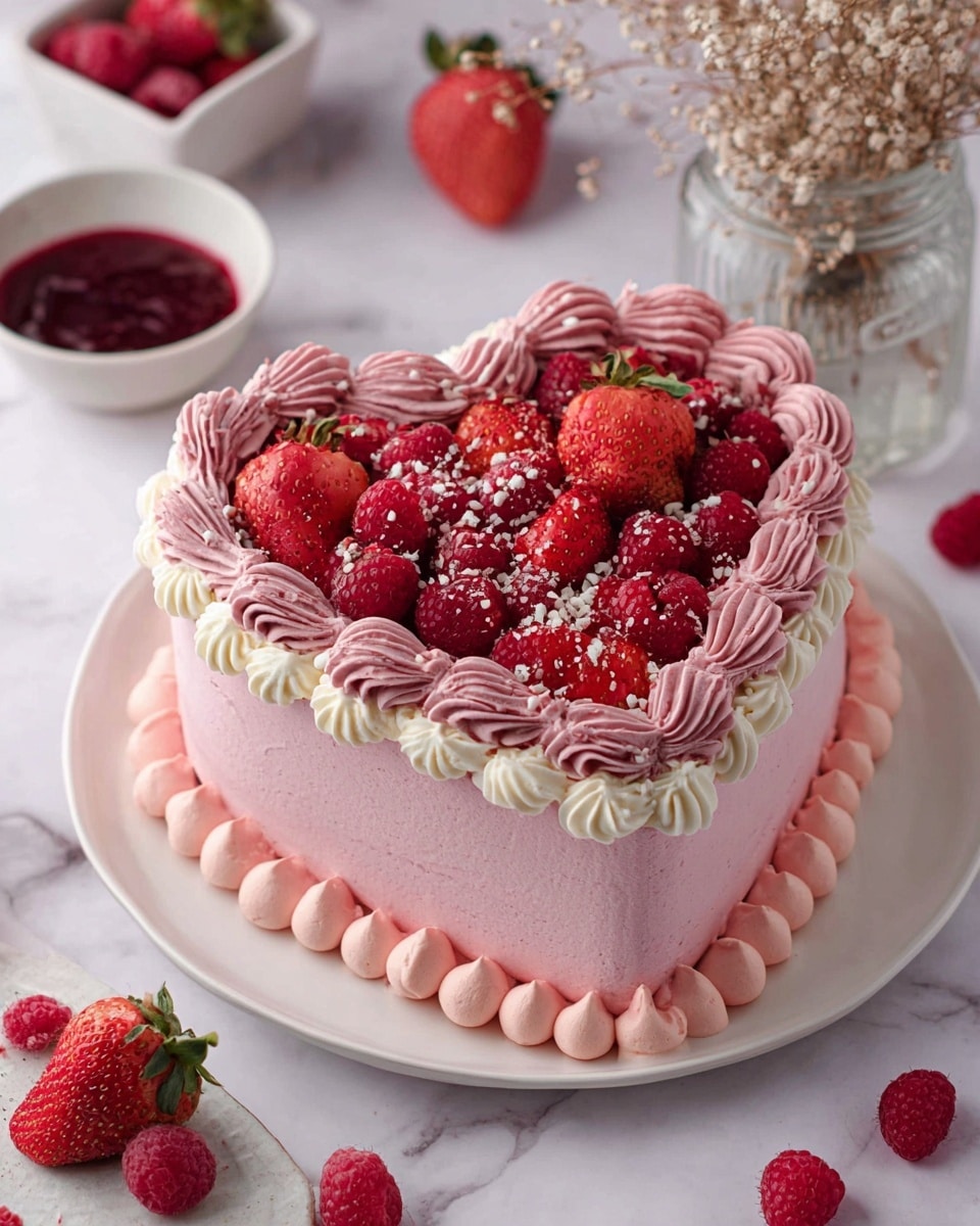 Vegan Heart-Shaped Raspberry Cake with Pink Buttercream Frosting Recipe