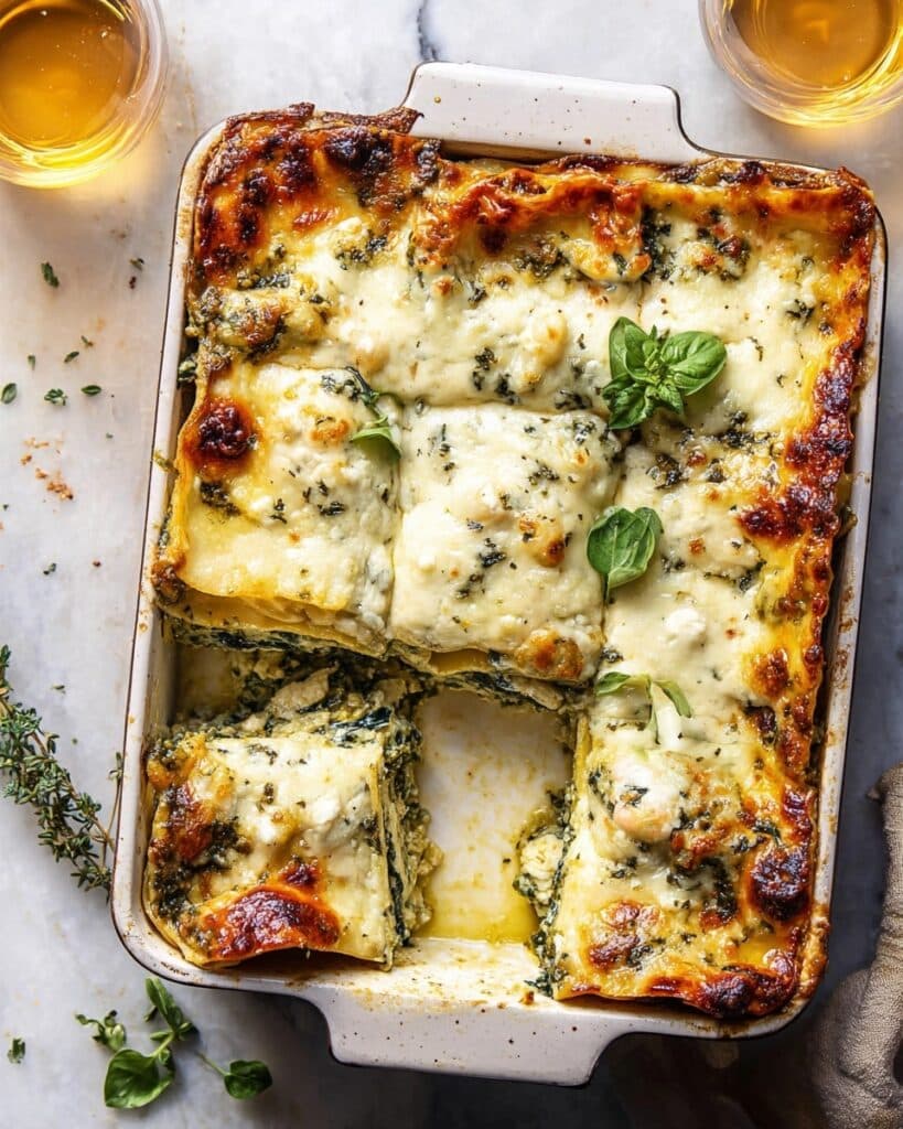 White Pesto Spinach Lasagna Recipe