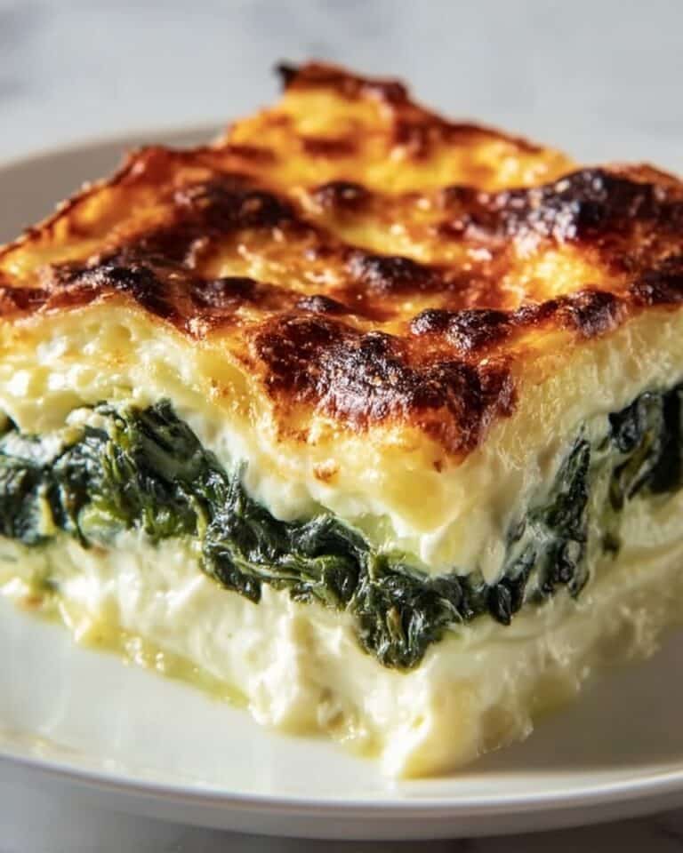 Golden Rustic Spinach Feta Mozzarella Breakfast Bake Recipe