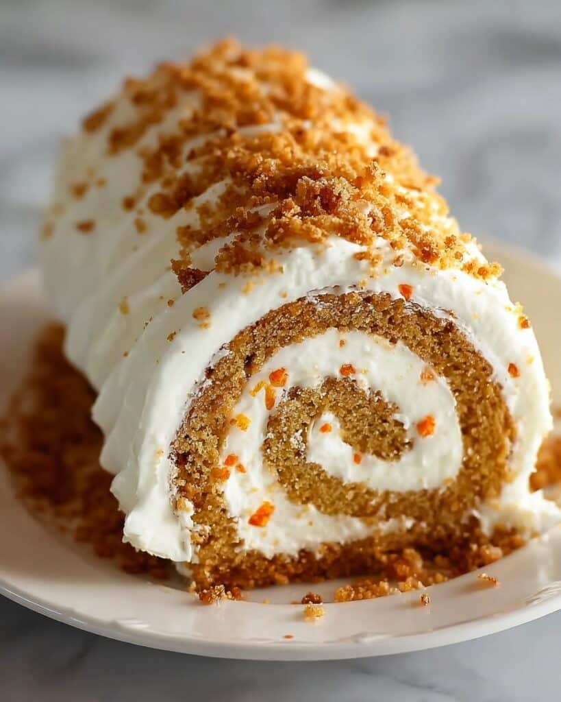 Carrot Cake Roll with Cream Cheese Frosting Recipe