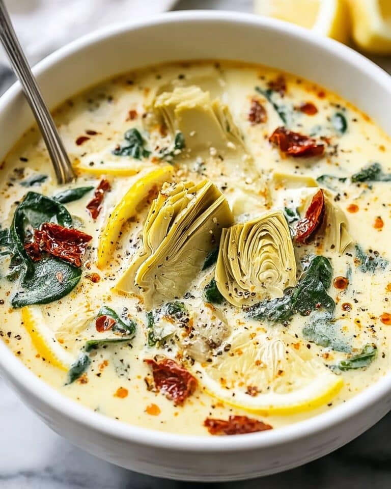 Creamy Lemony Tuscan Artichoke Soup Recipe