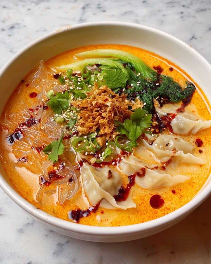 Easy Dumpling Soup with Curry and Greens Recipe