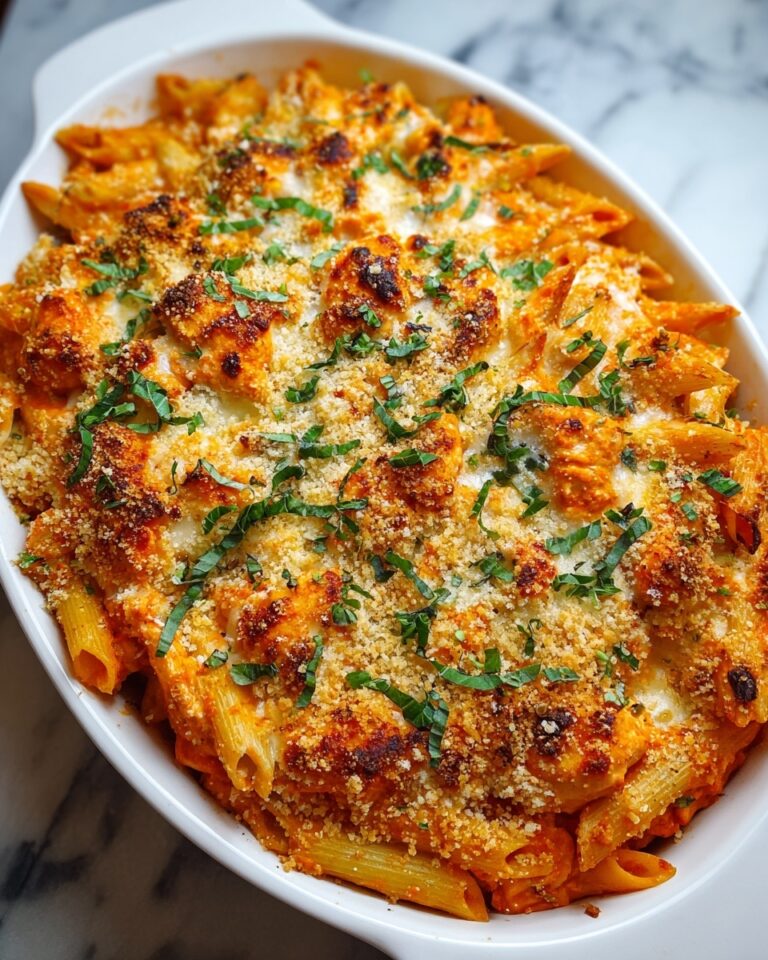 Crispy Cheesy Parmesan Pasta Bake with Chicken Recipe
