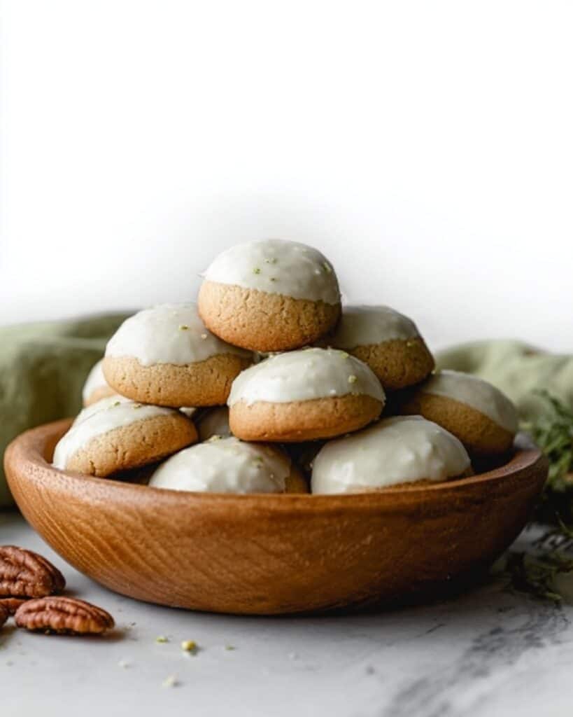 Pistachio Drop Cookies with Brown Butter Icing Recipe