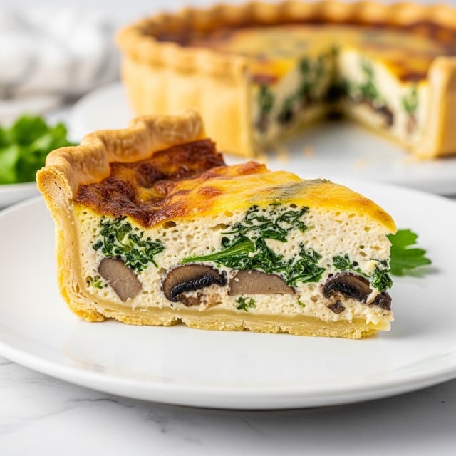 Spinach and Mushroom Gruyère Quiche Recipe