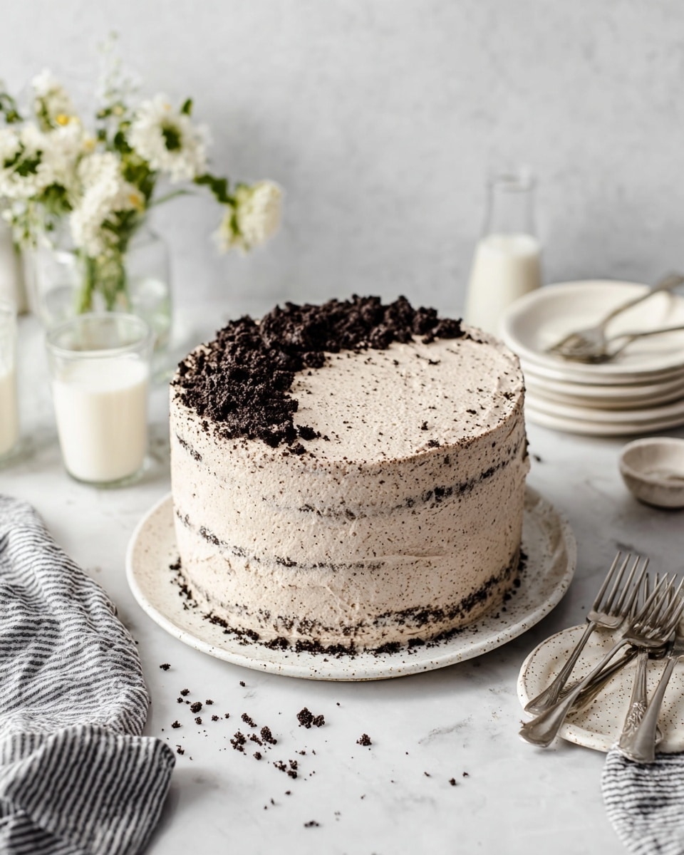 Cookies and Cream Cake with Coffee Oreo Buttercream Recipe