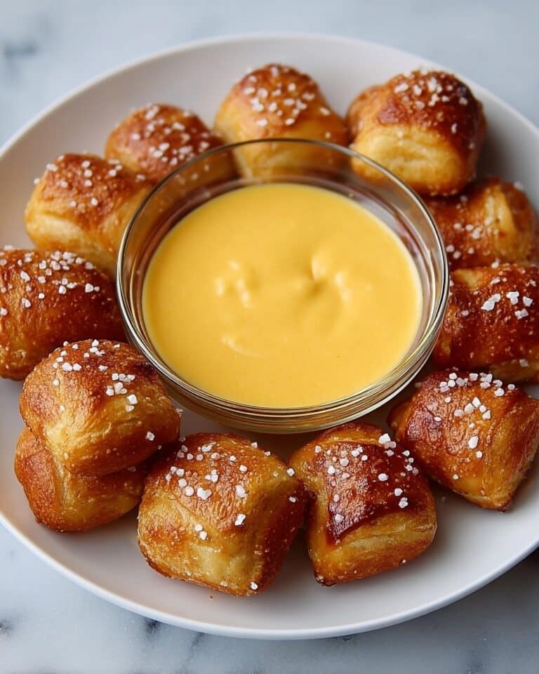 Homemade Soft Pretzel Bites with Cheddar Cheese Sauce Recipe