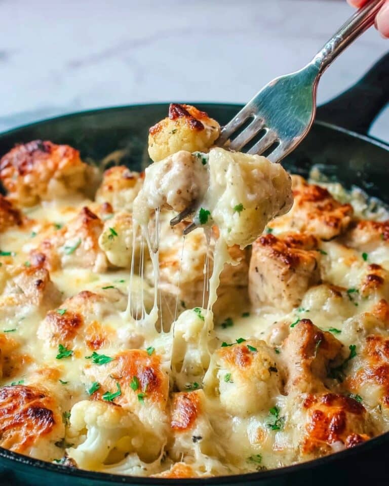 Keto Chicken Alfredo Casserole Recipe