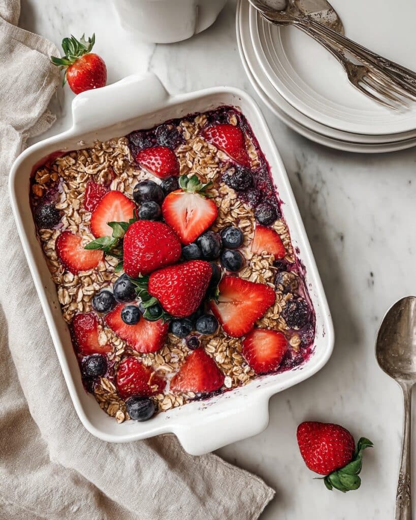 Vegan Baked Oatmeal with Fresh Berries Recipe