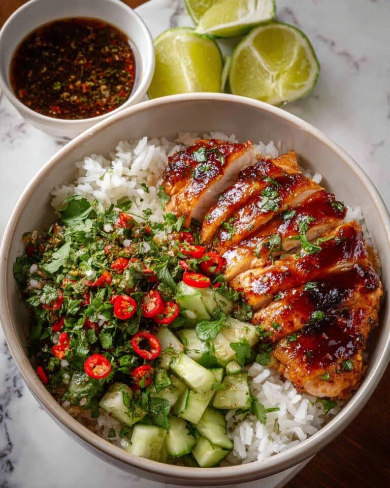 Hot Honey Chicken Bowl Recipe – Sweet & Spicy Dinner with Rice and Veggies Recipe