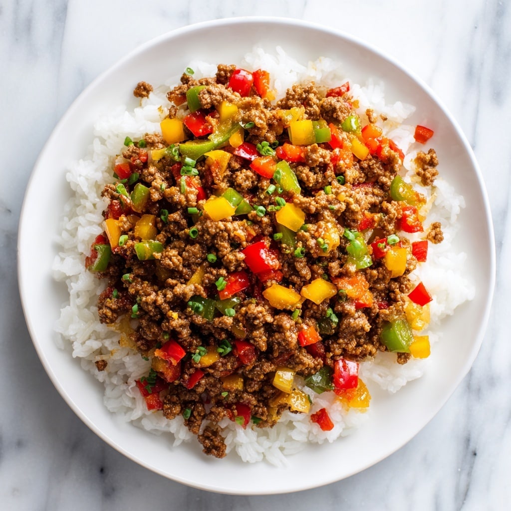 Beef and Pepper Rice Bowls Recipe