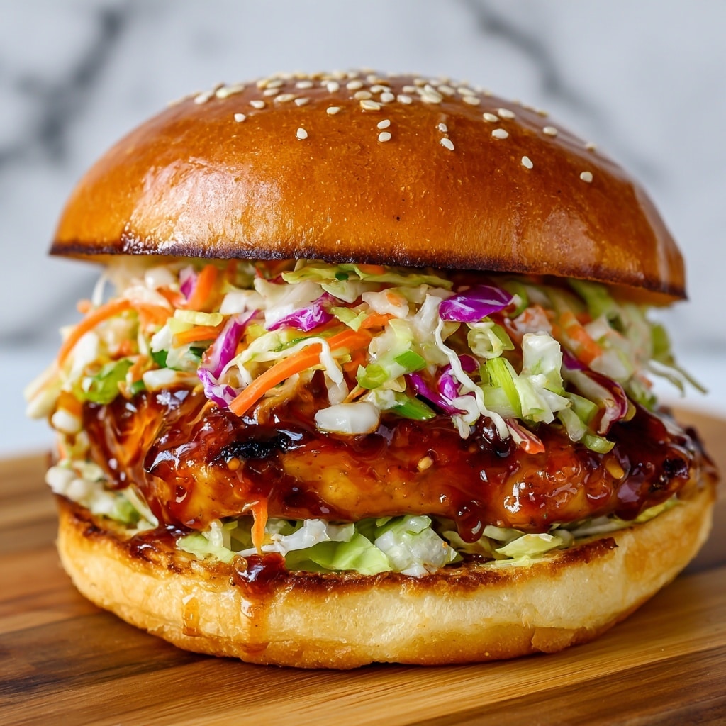 Savory Korean BBQ Chicken Sandwich with Crunchy Slaw Recipe