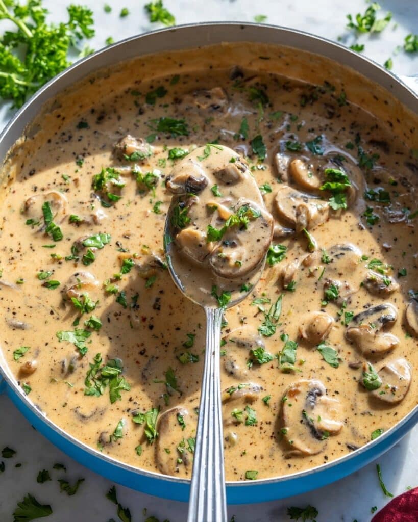 Creamy Mushroom Stroganoff with Black Beans and Greek Yogurt Recipe
