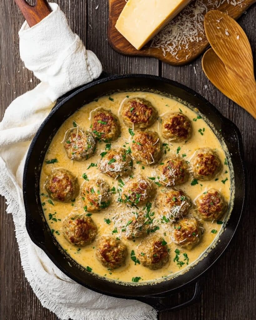 Amazing Keto Turkey Meatballs in a Creamy Parmesan Sauce Recipe