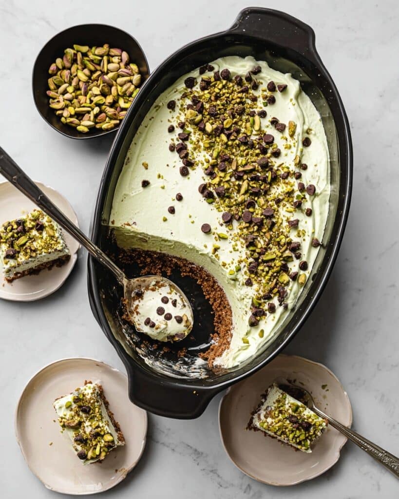 No Bake Pistachio Cannoli Pie Recipe