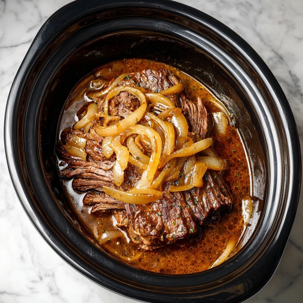 Slow Cooker 4-Ingredient Onion Soup Pot Roast Recipe